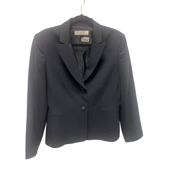 Tahari Arthur S. Levine Womens Blazer Jacket Size 12 Black Rayon Blend - Picture 2 of 8